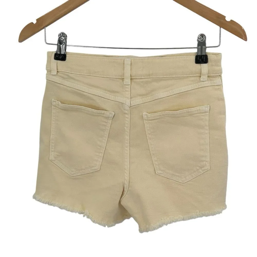 Zara girls cream/light yellow cargo shorts girls size 13-14